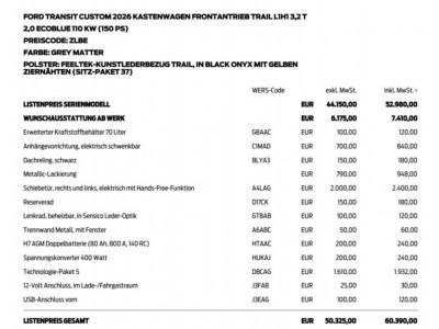 Ford Transit Custom Neuwagen