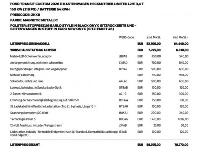 Ford Transit Custom Neuwagen
