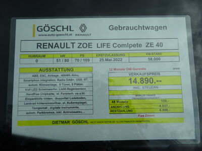 Renault Zoe Gebrauchtwagen