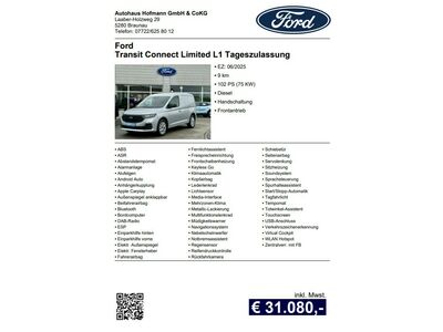 Ford Transit Connect Tageszulassung Ford Transit Connect Tageszulassung