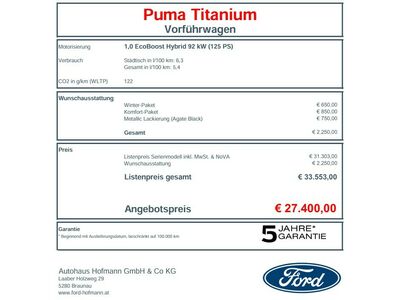 Ford Puma Vorführwagen Ford Puma Vorführwagen