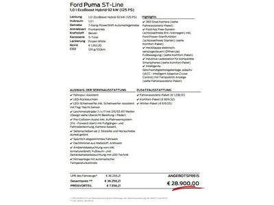Ford Puma Neuwagen Ford Puma Neuwagen