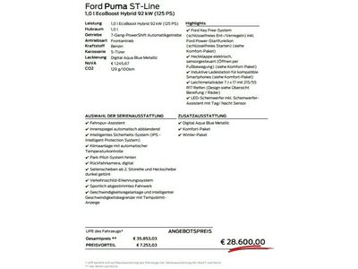 Ford Puma Neuwagen Ford Puma Neuwagen