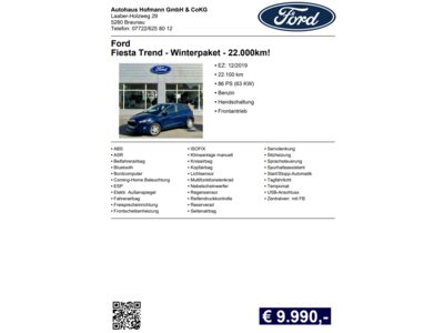 Ford Fiesta Gebrauchtwagen Ford Fiesta Gebrauchtwagen