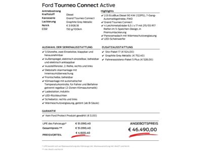 Ford Tourneo Connect Neuwagen Ford Tourneo Connect Neuwagen