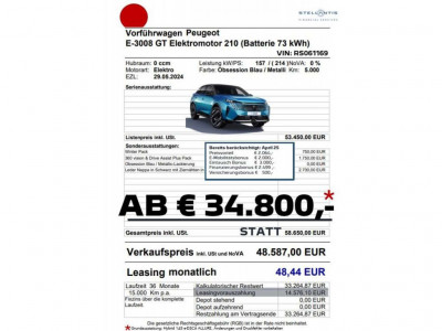 Peugeot 3008 Vorführwagen Peugeot 3008 Vorführwagen
