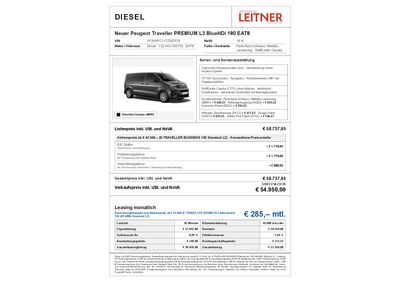 Peugeot Traveller Vorführwagen Peugeot Traveller Vorführwagen